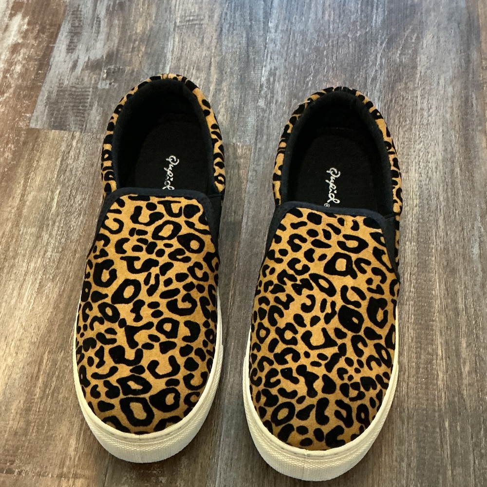 Qupid Animal Print Slip-On Sneakers